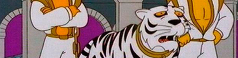 Ataque do tigre a Roy no episódio dos Simpsons